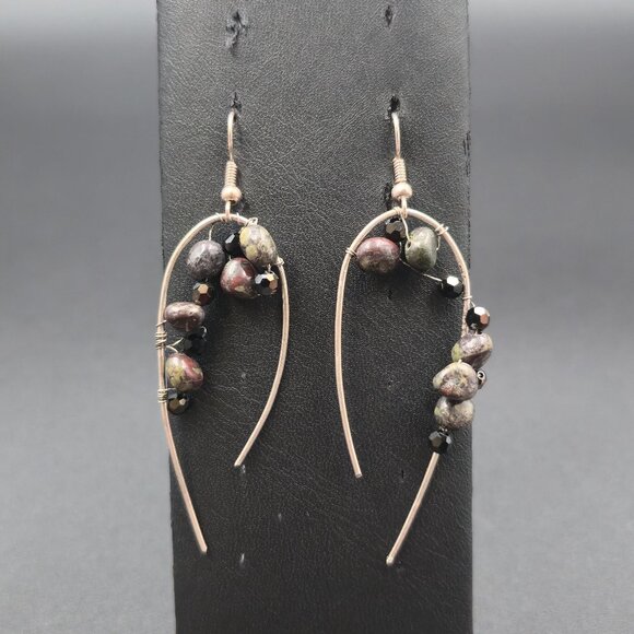 Jewelry - Silver Plated Dragon's Blood Jasper Handmade Earrings A6732